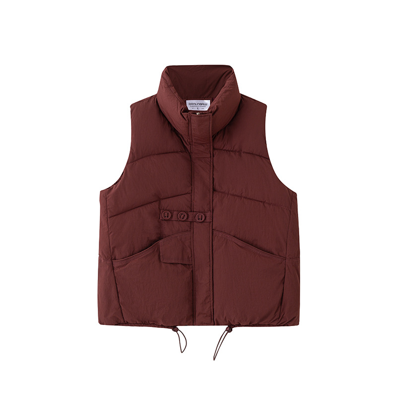 2025 otoño y invierno nuevo chaleco de algodón de pluma estilo femenino coreano de estilo universal chaleco casual de hombro vertical chaqueta de clip de caballo image 5