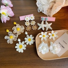 手作りの花のイヤリングの女性の高級感はリゾート風の大衆のデザイン感のピアス2025の新型のイヤリングを旅行します。