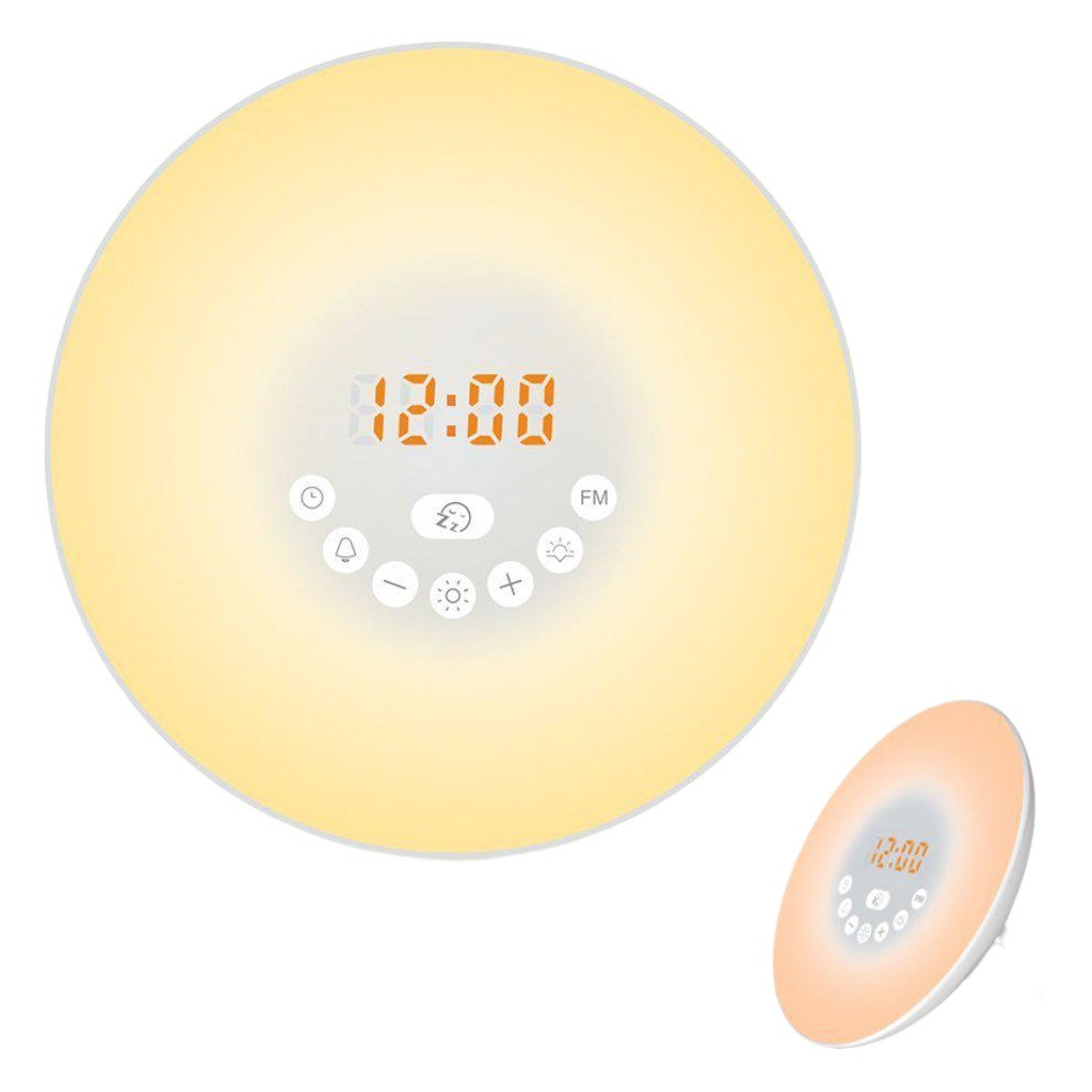 Luz de despertador amanecer reloj despertador Luz de despertador luz solar simulada luz de noche LED luz de noche