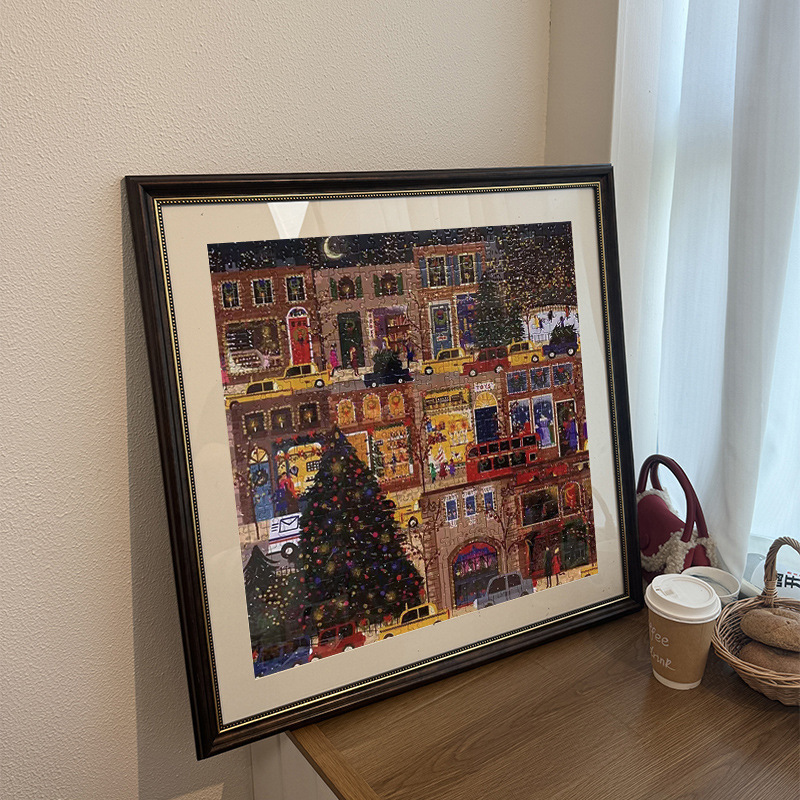 【Small Batch Customization】Winter Light Picture Frame Christmas Puzzle Square Frame Wall Hanging DIY Framing American Retro Picture Frame 【Small Batch Customization】Winter Light Picture Frame Christmas Puzzle Square Frame Wall Hanging DIY Framing American Retro Picture Frame