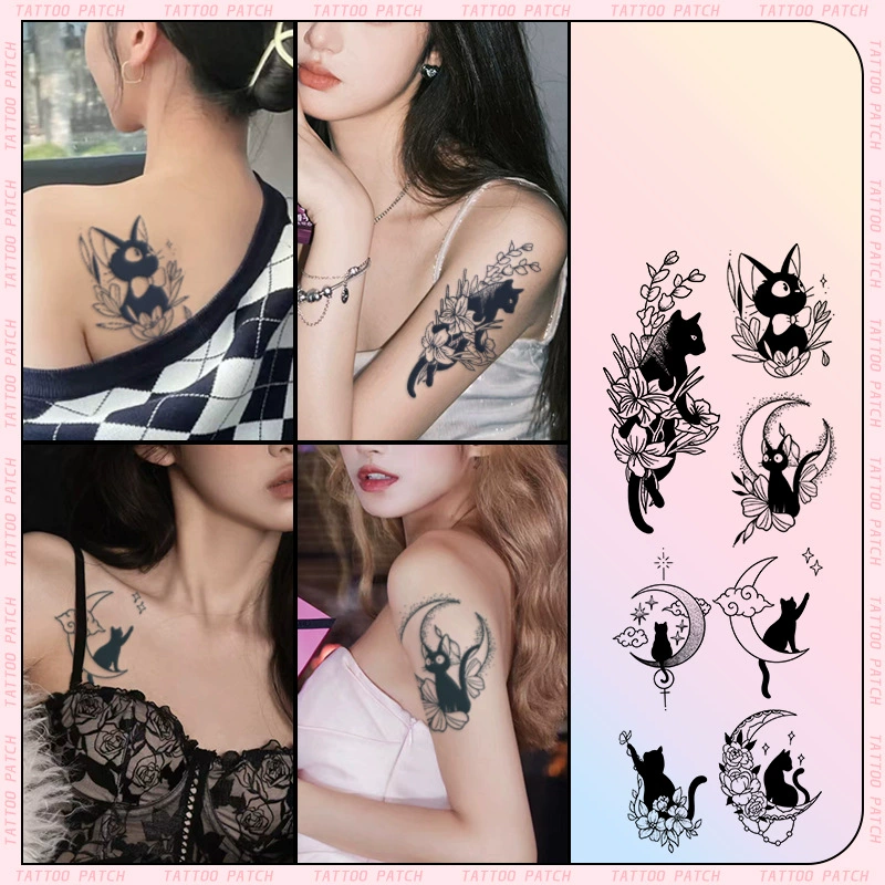 Травянистые водонепроницаемые милые трафареты с ретроотражающими Tattoo-наклейками, долгосрочный эффект, стиль высокого качества