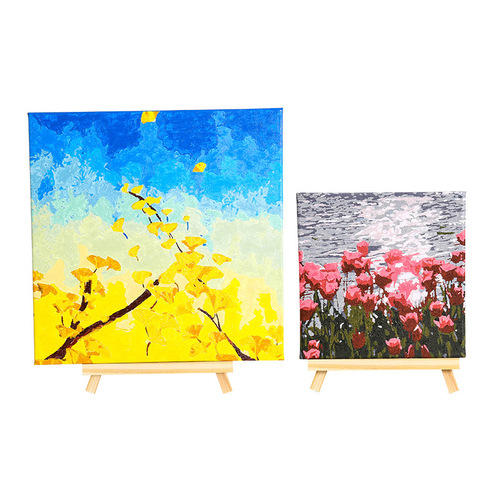 Digital oil painting diy coloring oil painting hand-painting acrylic painting simple stress relief hand-painted watercolor tulip