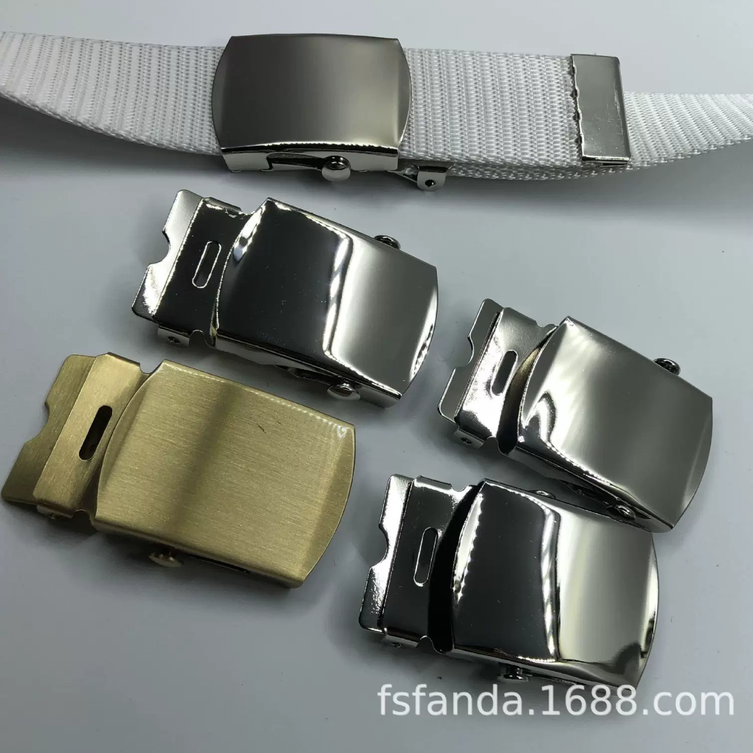 编织帆布腰带皮带扣头 军扣 古铜色军扣 银白色皮带扣 滚轴军扣头