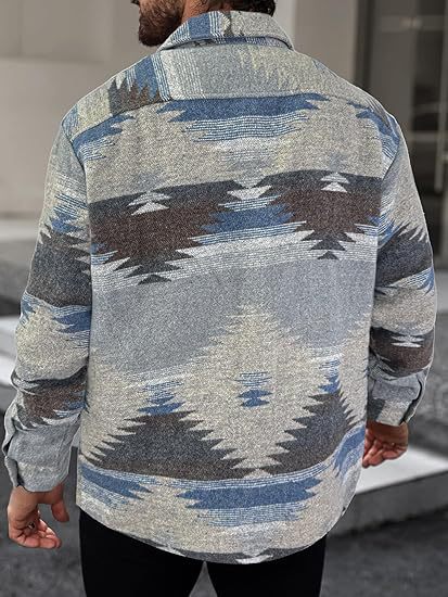 Giacca jacquard uomo maniche lunghe stile western cotone_voghion.com