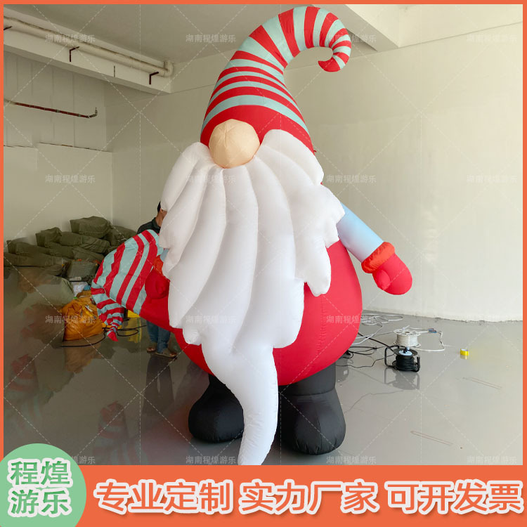 充气圣诞老人卡通模型发光装饰树拱门道具圣诞节美陈雪人爬墙气模