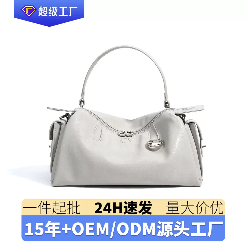 2025新款真皮手提包小众高级质感通勤枕头包时尚简约大容量斜挎包