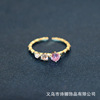 Universal cute brand one size ring with stone, 2021 collection, Korean style, simple and elegant design, micro incrustation, with gem, on index finger