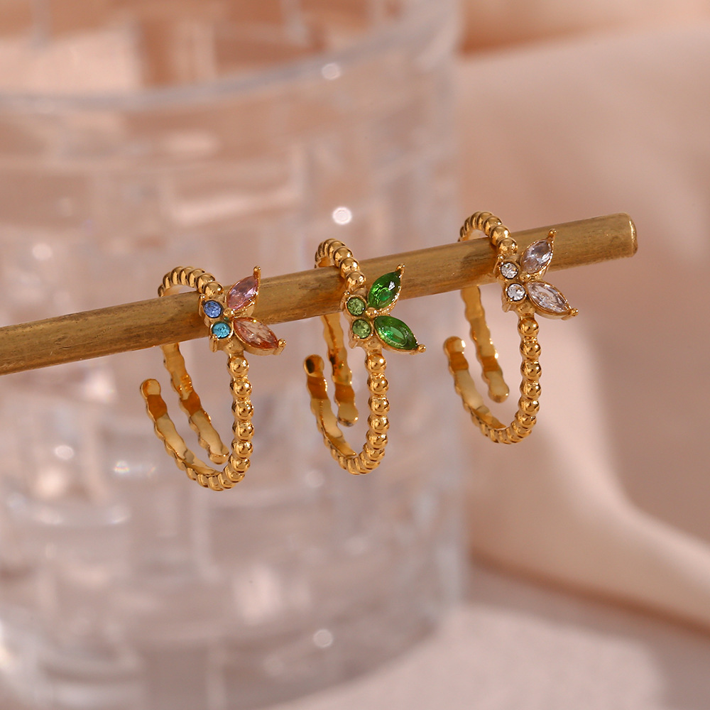 Rings Classification PVD Coated Real Gold Plated 18K Gold Butterfly 304 Stainless Steel Waterproof Non Tarnish Rings