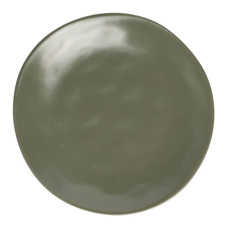 Plato verde ondulado de agua retro platos de cerámica domésticos cubiertos de 10 pulgadas al por mayor platos de filete de restaurante platos redondos poco profundos