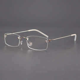 林德同款经典无螺丝无框眼镜架钛近视可配度数超轻防蓝光眼镜2120