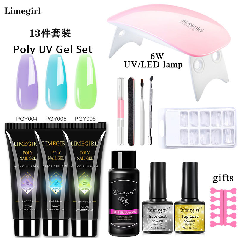 Nail Art extensión pegamento traje cristal rápido uñas extensión gel UV fototerapia pegamento uñas arte lámpara LED en stock suministro