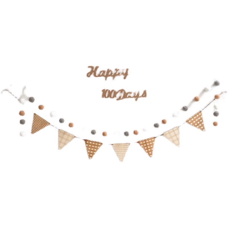 Ins style wooden triangular flag baby first birthday full moon…