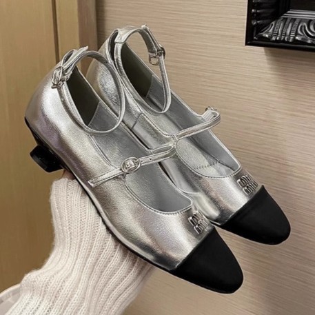 Retro two-tone Mary Jane shoes low-cut