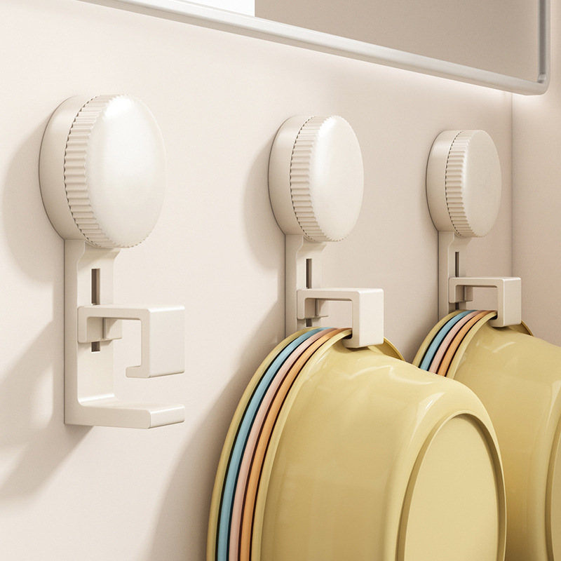 Bathroom Wall-Mounted Hook for Basin Storage, No-Drill Suction Cup, 30kg Load-Bearing, No-Drill Wall Hook
