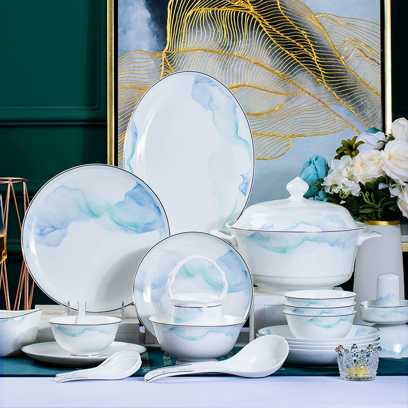 Набор из керамических блюд из Bone porcelain Jingdezhen, чаши для риса и супа