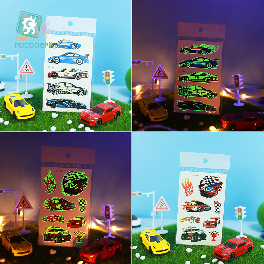 Ruikarong nuevas pegatinas de tatuaje luminosas para niños a prueba de agua transfronteriza
