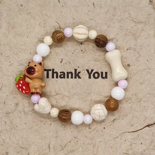 Handmade porcelain beads from Jingdezhen in a new Chinese cute style, wholesale, suitable for students, versatile, night market stall beads