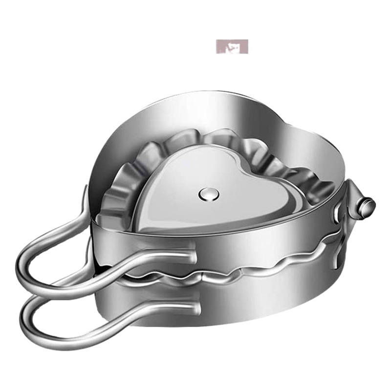 304 herramienta de fabricación de bolas de masa de acero inoxidable en forma de corazón creativo dumpling molde dumpling artefacto piel