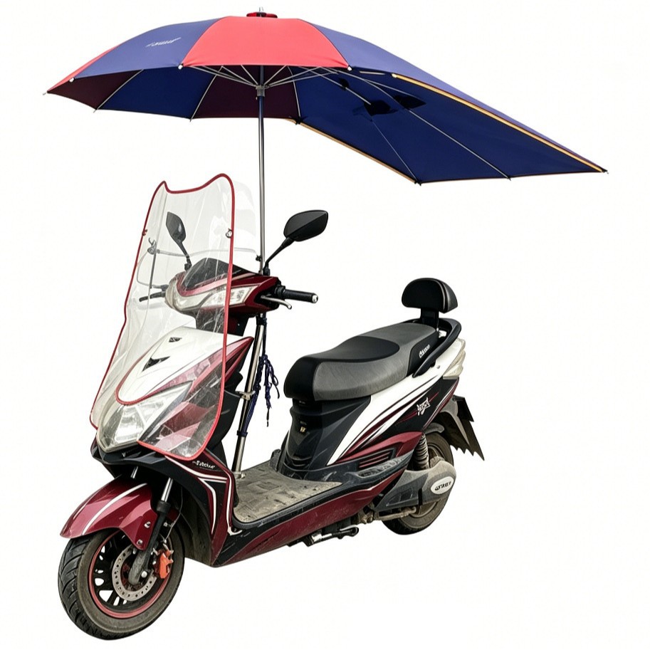 Paraguas extendido tres paraguas dragón accesorios de la motocicleta paraguas de sol paraguas de protección UV 2,1 Paraguas de la motocicleta