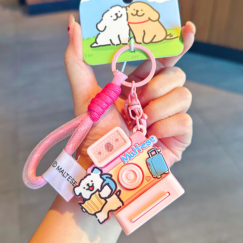 정품 라인 강아지 폴라로이드-핑크