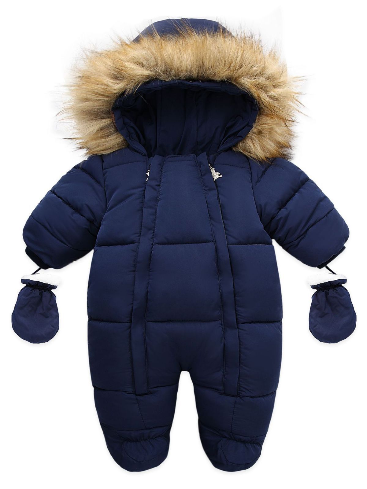 Transfronteriza otoño y el invierno Del Mono Del Bebé Cuello de Piel mameluco de los niños engrosada ropa de bebé mameluco del bebé caliente
