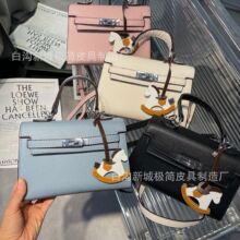 H小马手提凯利包2025夏季新款Kelly凯丽单肩斜挎铂金包百搭链条