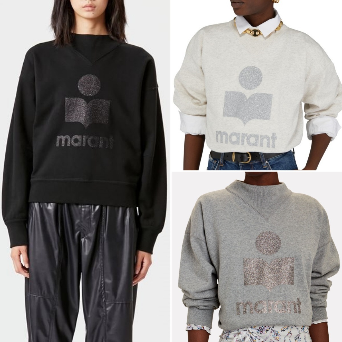 现货法式秋装女式宽松休闲百搭毛圈卫衣字母LOGO印花三角领运动衫