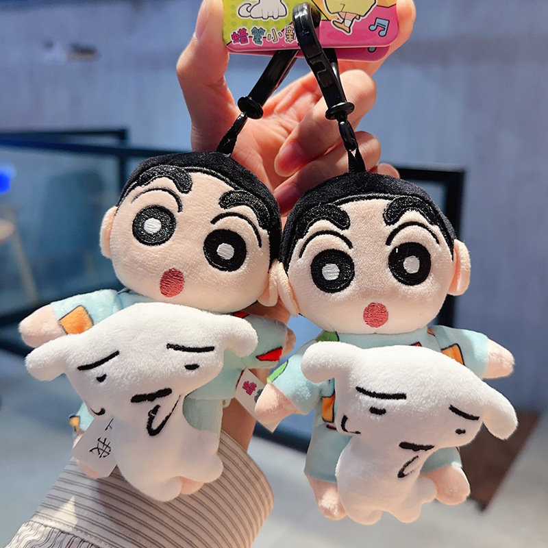 New 2025 Peripheral Cartoon Genuine Crayon Small New Cuddle Doll Keychain Female Cute