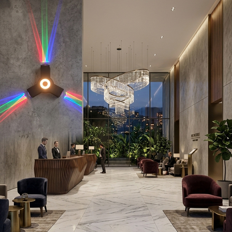 Waterproof Multi-Head Mixed-Color Light Column Atmosphere Wall Lamp for Music Restaurant, Ktv Bar, Restaurant Corridor, Party Wall-Mounted Lighting Waterproof Multi-Head Mixed-Color Light Column Atmosphere Wall Lamp for Music Restaurant, Ktv Bar, Restaurant Corridor, Party Wall-Mounted Lighting