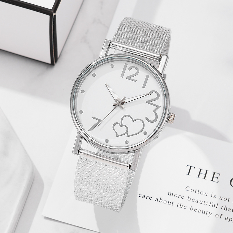Round Dial Shape Casual Solid Color Buckle Quartz Women's Watches