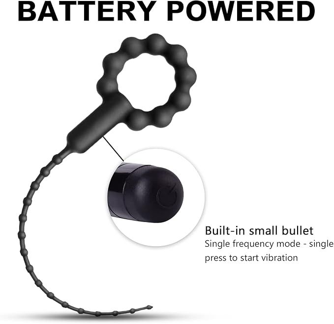 Silicone Urethral Insert Stick with 10 Vibration Modes, Button Control, 260mm — detail image 2