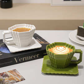 陶瓷杯子创意个性纯色釉下彩高级感像素化马克杯咖啡杯碟高颜值