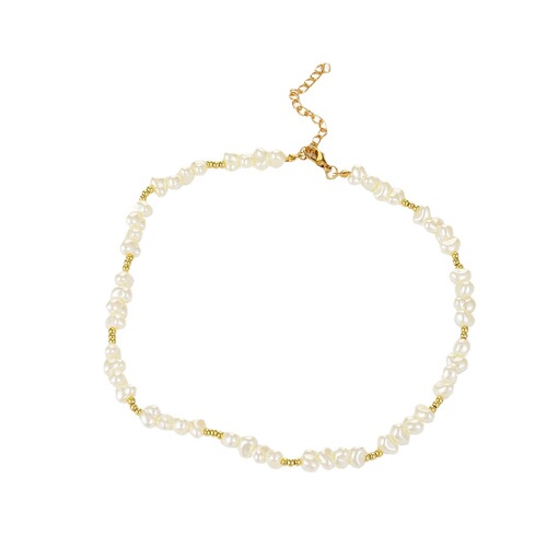 Elegant and Stylish Pearls Necklace Set from Europe and America, Handmade Beaded Lockchain Bracelet and Necklace, Unique Personality and Quality Accessory