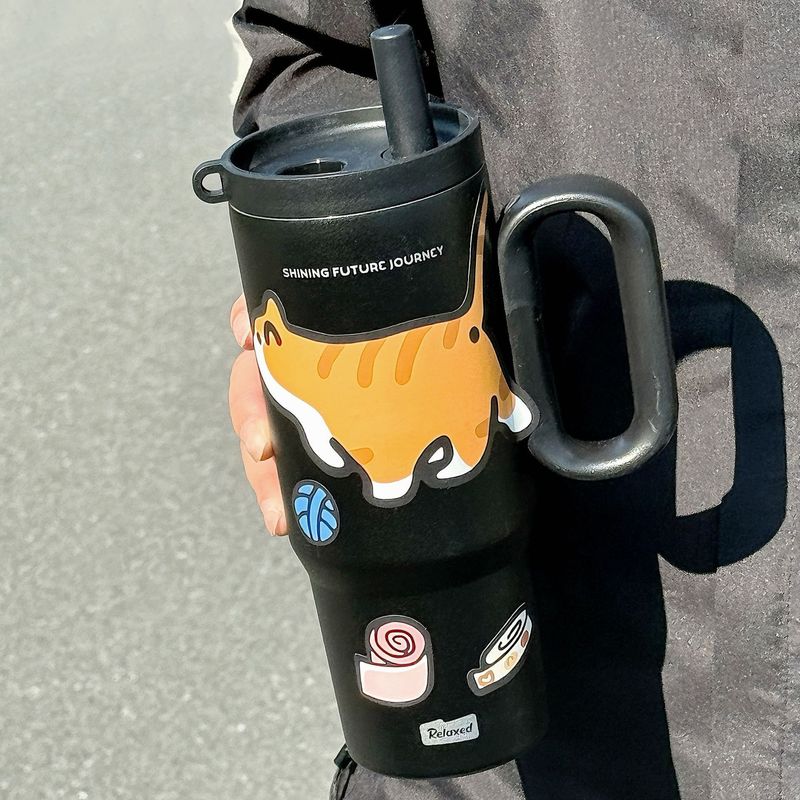 軽くて高級感のあるウォーターカップ 316 ステンレス鋼のポータブルコーヒーカップ大容量高価値ニッチ断熱ケトル|undefined