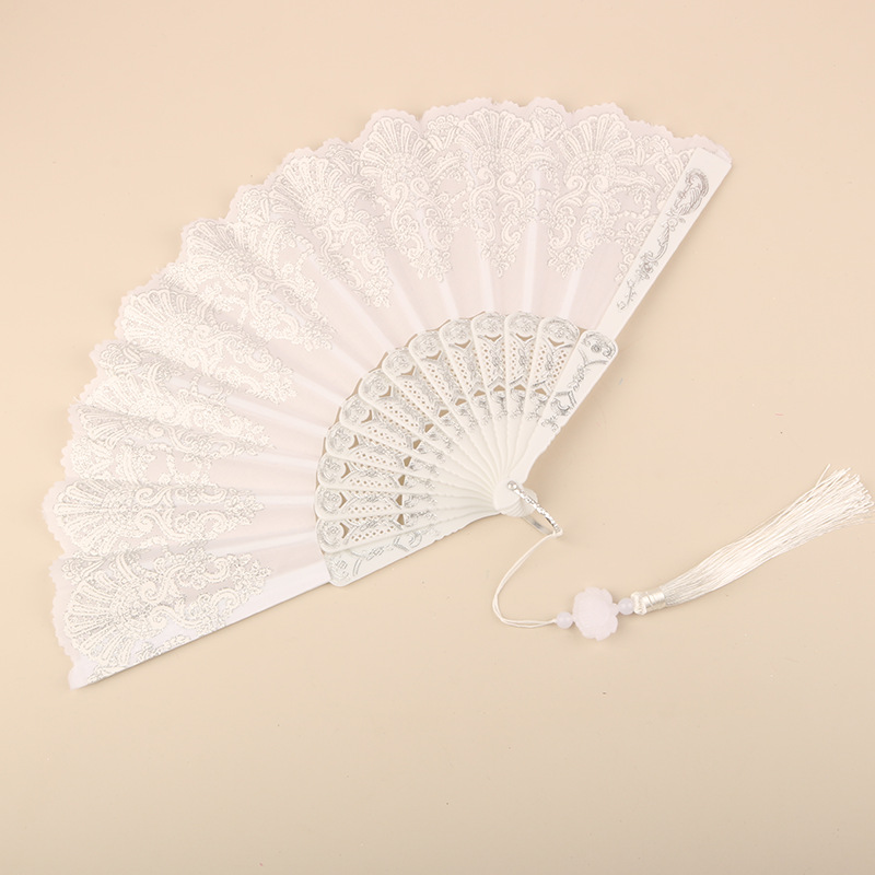 Abanico Plegable de Encaje de Plástico, Estampado, para Danza image 60