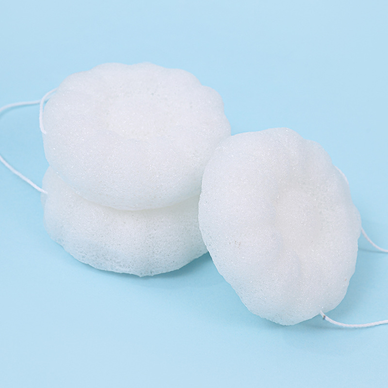 Fábrica de esponja de konjac personalizada esponja de lavado facial esponja de limpieza facial limpieza de material vegetal degradable a granel