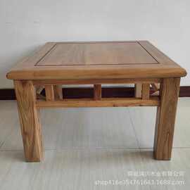 老榆木实木桌椅组合复古风化老木板餐桌民宿农家乐方桌原木长条凳