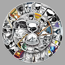 51张沙漏贴纸复古潮流创意防水装饰手机壳电脑手帐本文具贴纸批发