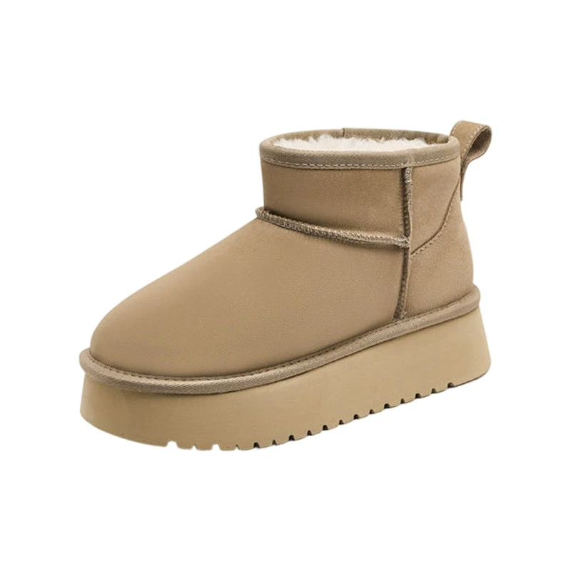 Women's Thick-Soled Winter Boots, 4.5 cm Platform, Plus-Velvet Warm Lining, Student Style