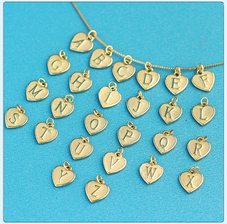 925 Sterling Silver Material 1 Piece 1 Set 8.1*9.4mm 925 Sterling Silver Letter Heart Shape Pendant