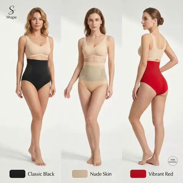 Cross-Border Hot-Selling Seamless High-Waist Tummy Control and Butt-Lifting Shapewear for Women, Seamless Breathable Honeycomb Design Postpartum Waist-Trimmer Panties
