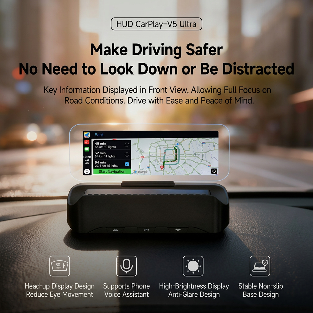 HUD Head-Up Display V3SE, foldable car-mounted display, portable high-definition head-up display V3SE