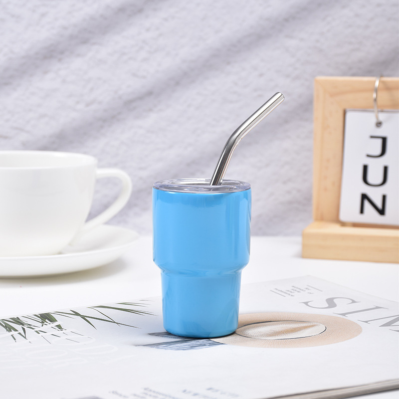 Minimalistischer Edelstahl Isolierbecher Für Wein Mit Trinkhalm_voghion.com