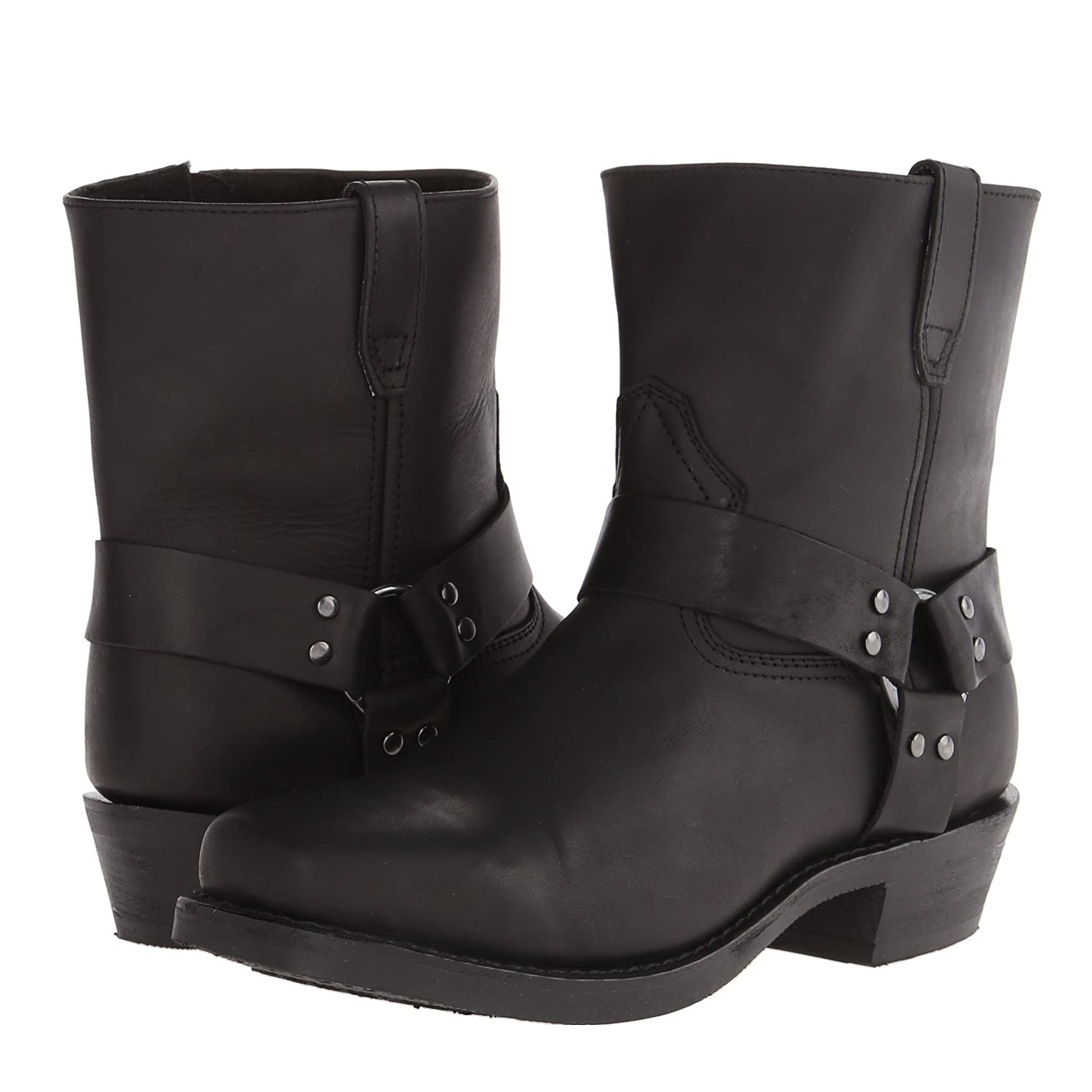High-heeled Western cowboy boots for couples Boots size boots with hardware strap_voghion.com