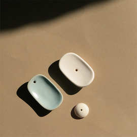 静慧文化 陶瓷香插日式线香插香托 白瓷香托迷你香座日式香插批发