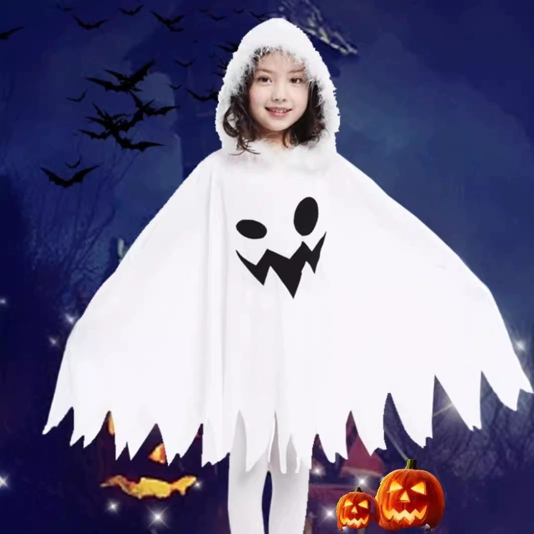 Трансграничная амазонка Хэллоуин детский эльфийский костюм белая девушка выпускное шоу призрак одеваются плащ