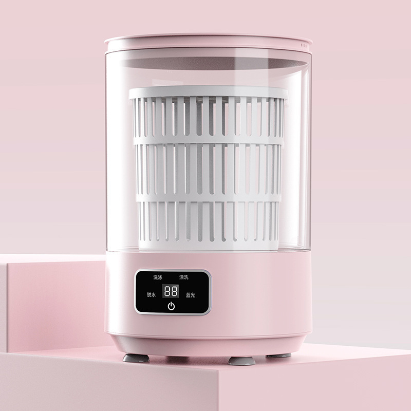 Lavadora automática de 4L de gran capacidad para lavar todo en una pequeña esterilización de luz azul portátil mini ropa interior y calcetines limpiadores artefactos mágicos