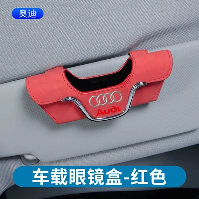 clip scratch-resistant wear-resistant Car Glasses Clip/Bill Clip - suede-glasses-case-audi-red