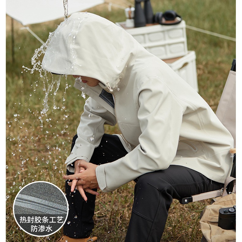 全热封加绒软壳冲锋衣防水防风户外套夹克品质无缝压胶登山服定制