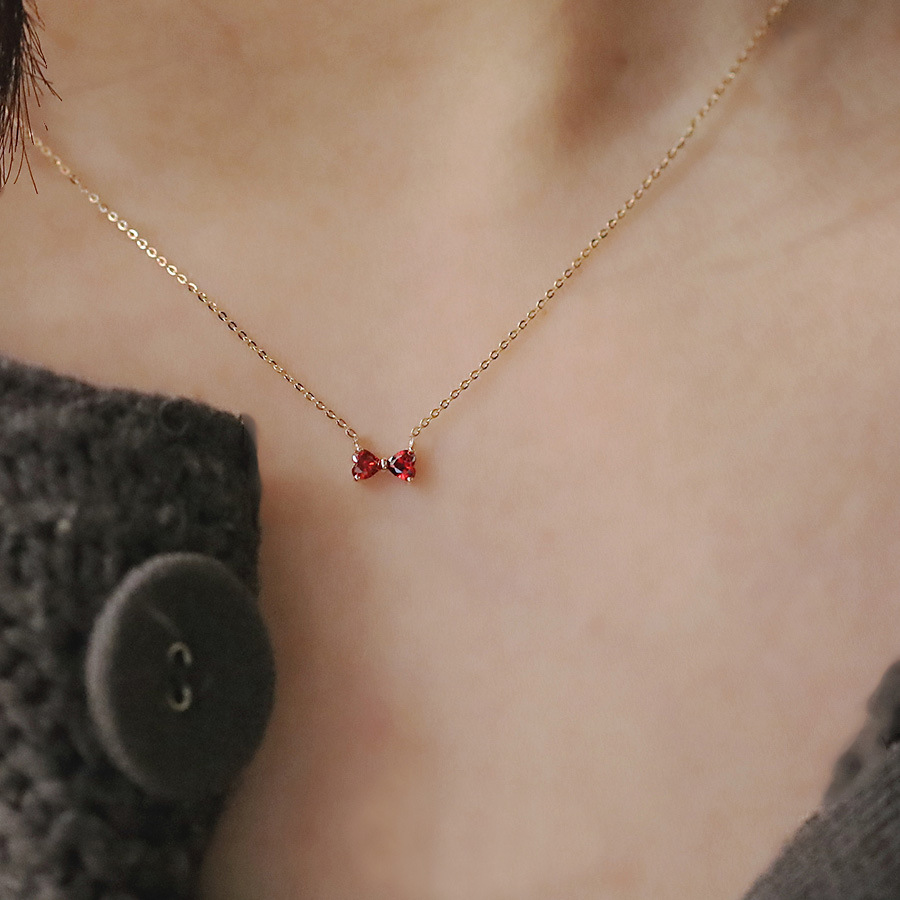 Necklace Classification 1 Piece 925 Sterling Silver Bow Knot 925 Sterling Silver Cable Chain Necklace